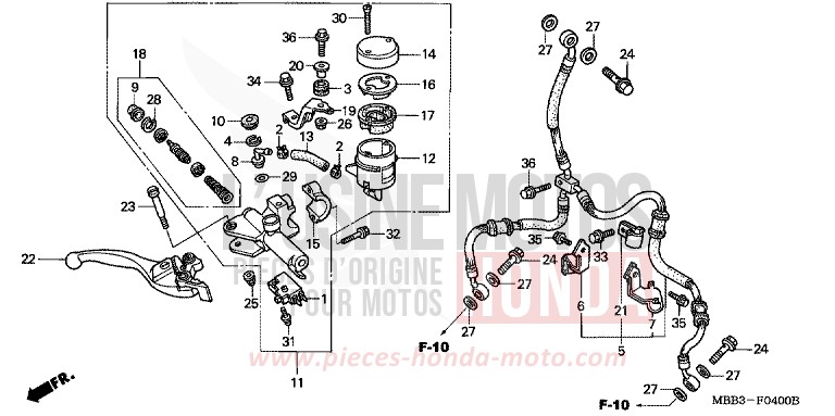 VORDERRADBREMSE von VTR "FireStorm" PURE RED (R158P) von 1997